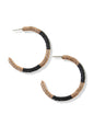 Hannah Two Color Block Hoop Earrings Black