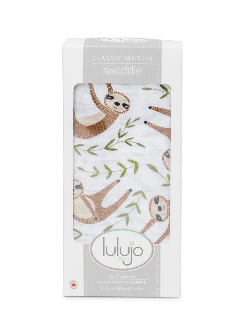 Modern Sloth Swaddling Blanket