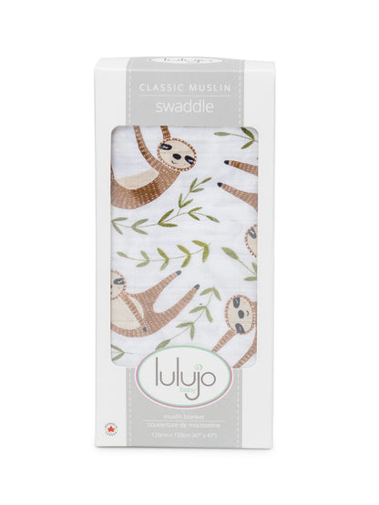 Modern Sloth Swaddling Blanket
