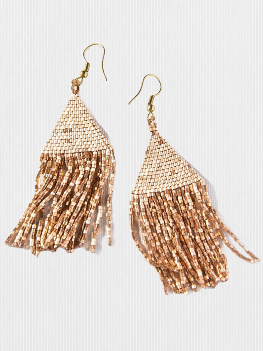 Rose Gold Luxe Petite Fringe Earrings