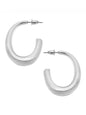 Naomi Hoop Earrings in Satin Silver