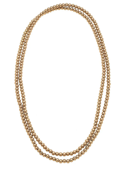 Caterina Endless Sphere Necklace in Worn Gold