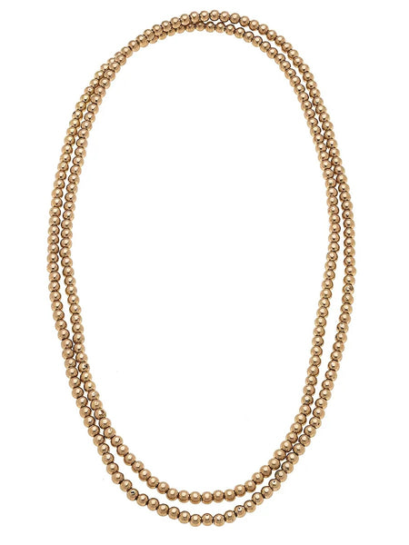 Caterina Endless Sphere Necklace in Worn Gold