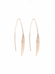 Studio Collection Lightweight Pointed Oval Threaded Earrings (Rose Gold)