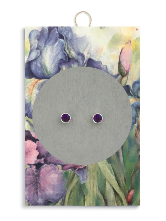 Simply Birthstone Earrings - February/Amethyst