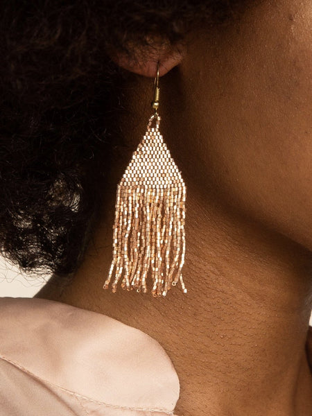 Rose Gold Luxe Petite Fringe Earrings