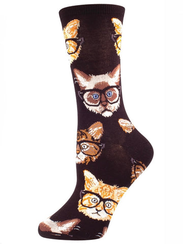 Women’s Kittenster Socks Black Brown