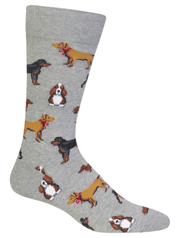 Men’s Multi Dog Crew Socks Sweatshirt Gray