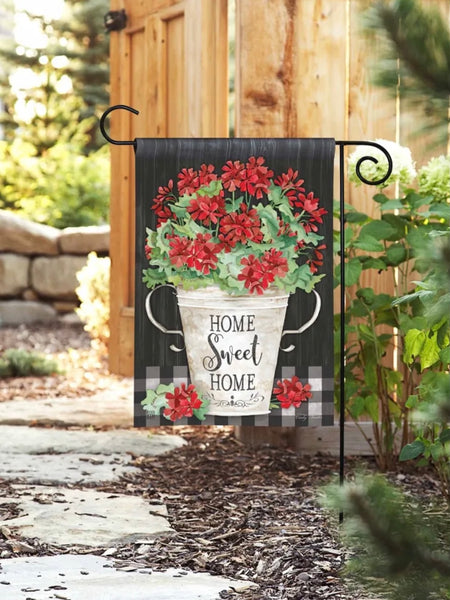 Sweet Home Geraniums Garden Flag (Flag Stand Sold Separately)
