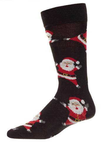 Men’s All Over Santa Crew Socks Black