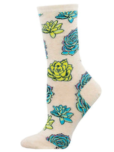 Women’s Succulent Socks Ivory Heather