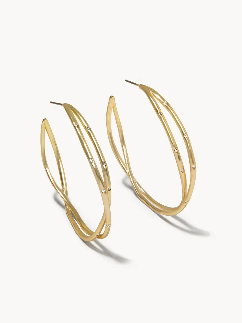 Sprinkles Hoop Earrings - Gold