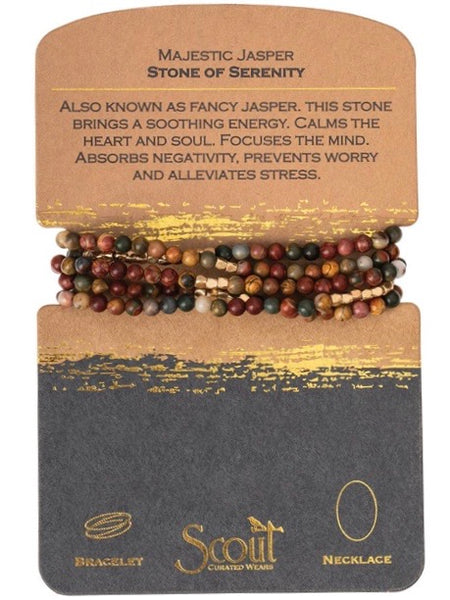 Majestic Jasper - Stone of Serenity Wrap Bracelet / Necklace