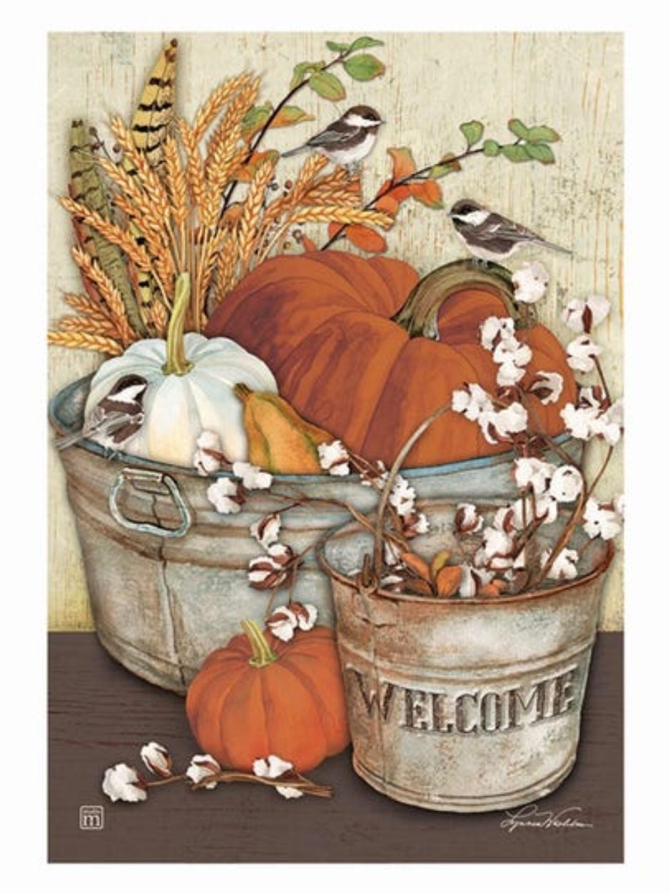 Farmhouse Pumpkins Garden Flag (Flag Stand Sold Separately)