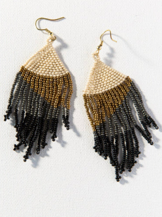 Black Ombre Seed Bead Earring