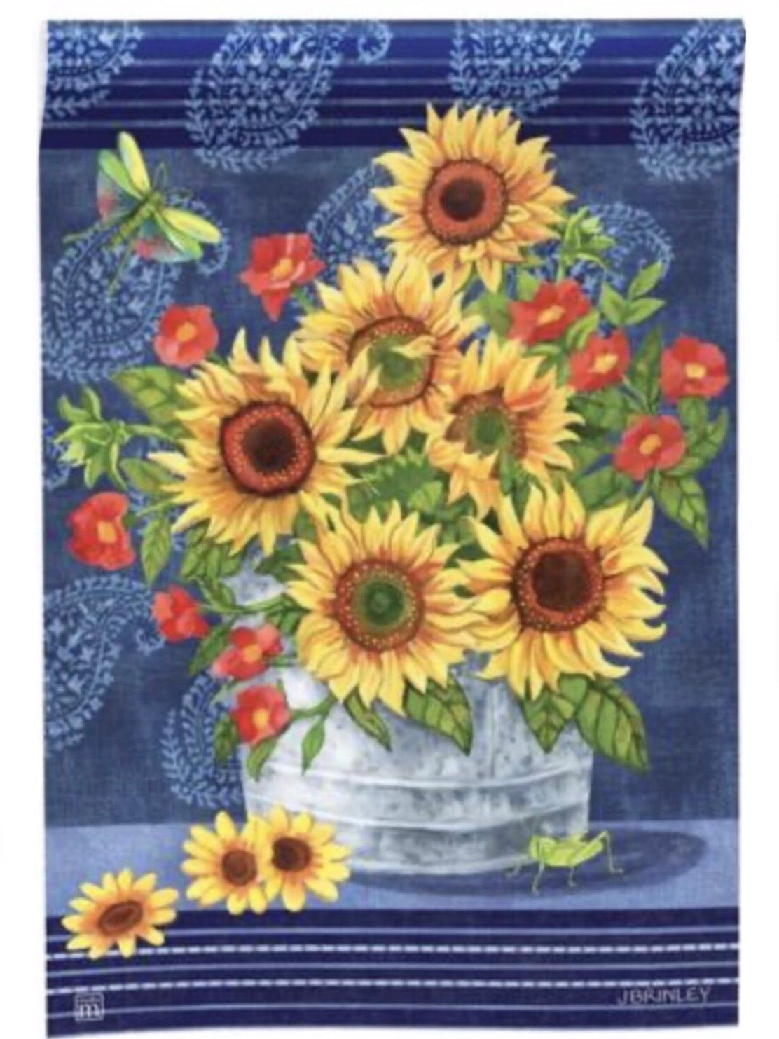 Denim Sunflowers Standard Flag (Flag Pole Sold Separately)