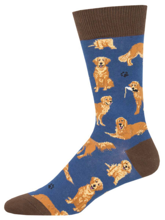 Men’s Golden Retrievers Socks Blue