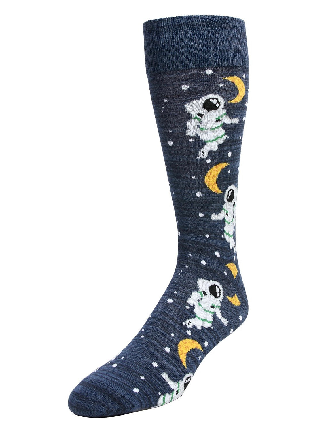 Men’s Stellar Moonwalk Astronauts Bamboo Blend Crew Socks Navy Blazer