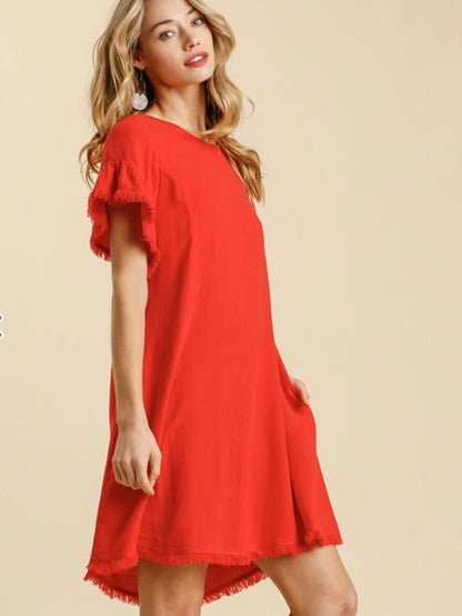 Margaret Dress - Tomato Red