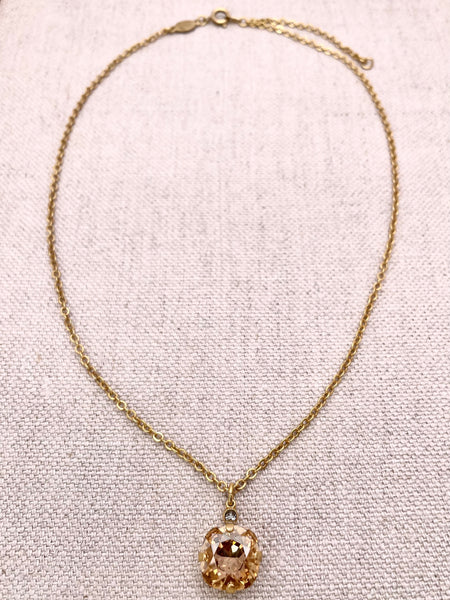 Anne Necklace - Gold with Champagne