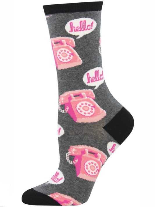 Women’s Hold The Phone Socks Gray Heather