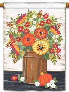 Rustic Fall Flowers Standard Flag (Flag Pole Sold Separately)