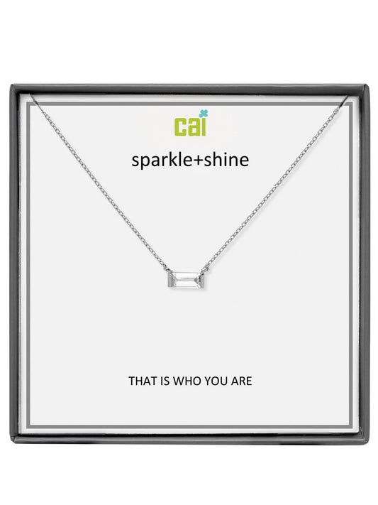 Silver Bar Sparkle + Shine Necklace