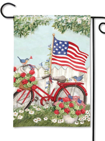Patriotic Bike Garden Flag (Flag Stand Sold Separately)