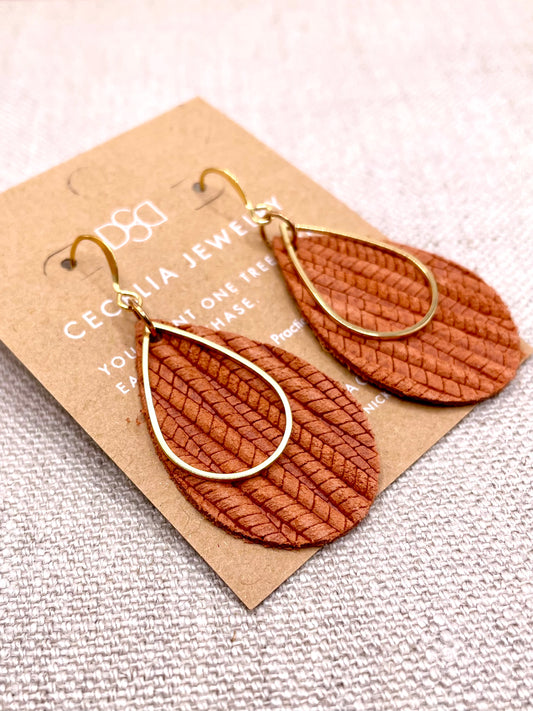 Cutie Teardrop Earrings with Teardrop Frame | Rust