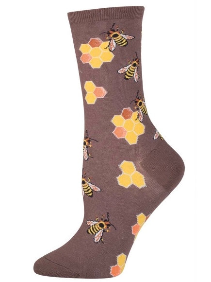 Women’s Busy Bees Socks Brown