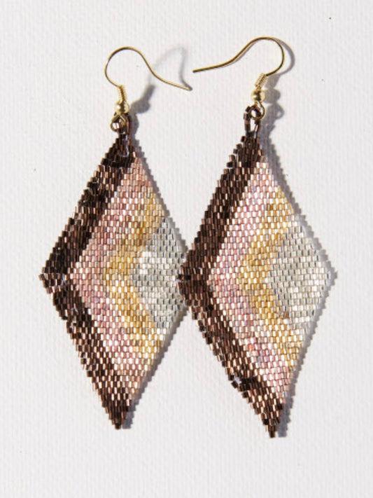 Frida Angles Beaded Earrings Mixed Metallic