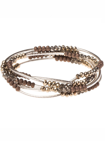 Metallic Tri-tone/Silver Scout Wrap Bracelet/Necklace