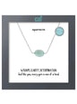 Silver Oval Aquamarine Necklace