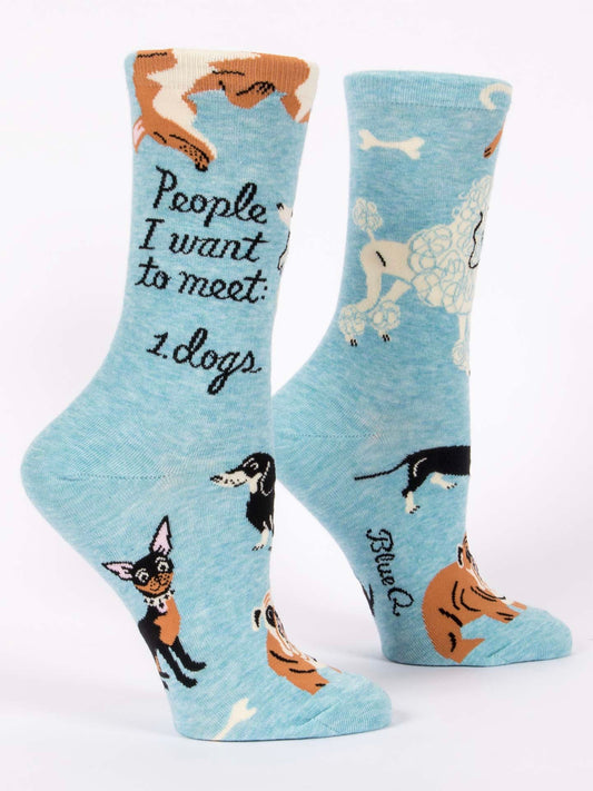 Women’s People to Meet: Dogs Crew Socks