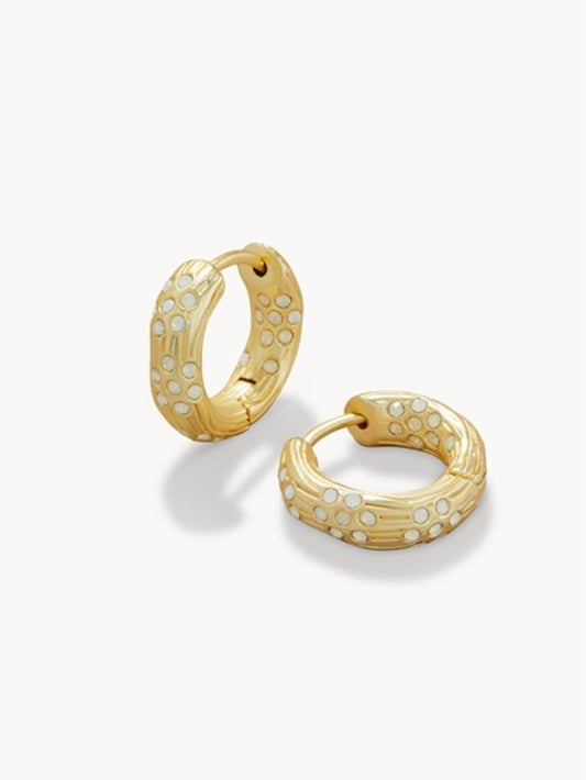 Sand Bar Midi Hoop Earrings - Gold