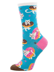 Women’s Sweet Treat Kitties Socks Blue