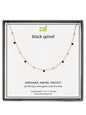 Gold Black Spinel Satellite Gemstone Necklace