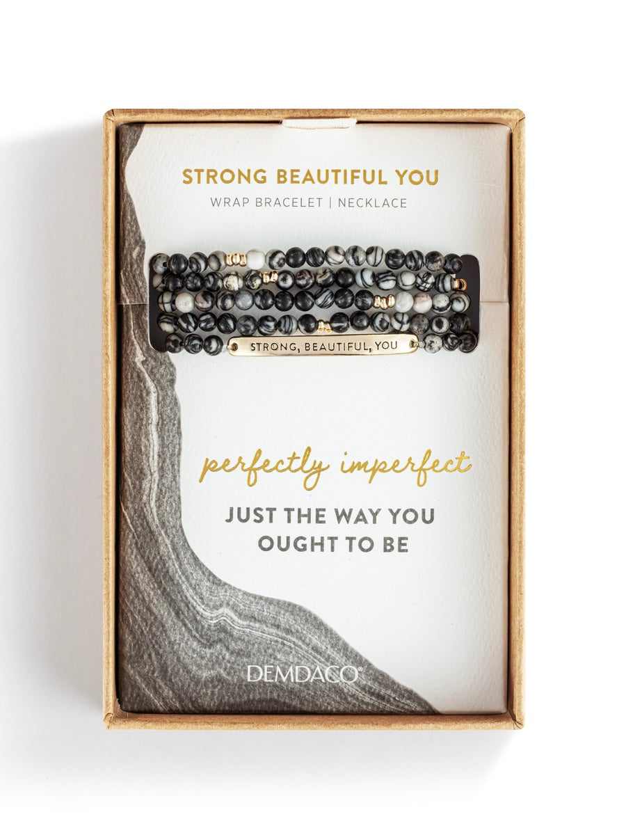 Strong, Beautiful, You Necklace/Bracelet - Black