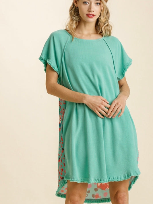 Cateleya Printed Back Dress - Emerald