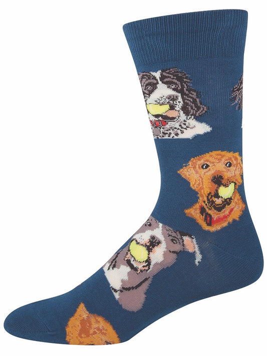 Men’s Ball Dog Socks Antique Blue